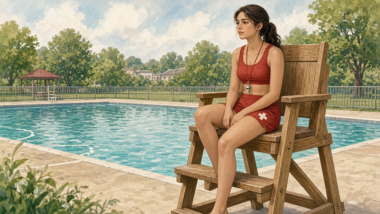 Toni watches over the community pool